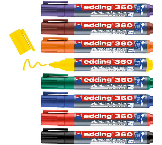Whiteboardmarker edding 360 rond 1.5-3mm assorti 8 stuks