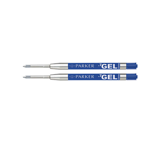 Gelschrijvervulling Parker Quink medium blauw blister à 2 stuks