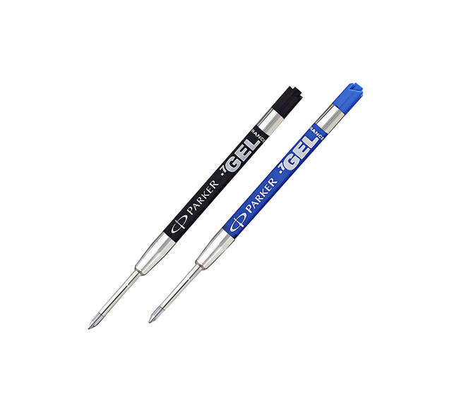 Gelschrijvervulling Parker Quink medium blauw blister à 2 stuks