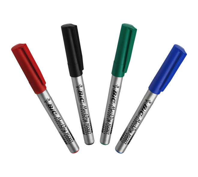 Viltstift Bic ecolutions rond fijn assorti blister à 4 kleuren