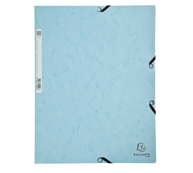 Elastomap Exacompta Aquarel A4 3 kleppen 400gr glanskarton blauw