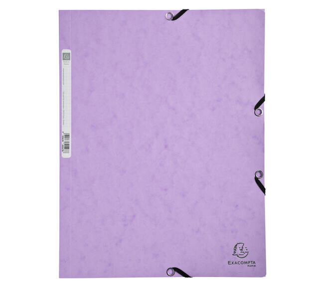 Elastomap Exacompta Aquarel A4 3 kleppen 400gr glanskarton lila