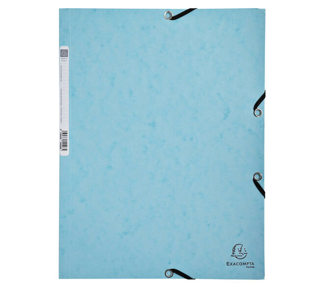 Elastomap Exacompta Aquarel A4 3 kleppen 400gr glanskarton assorti