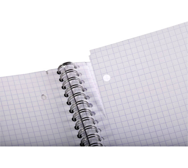 Collegeblok Clairefontaine Studium A4+ ruit 5x5mm 4-gaats 80 pagina's assorti