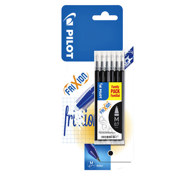 Rollerpenvulling Pilot friXion medium zwart set à 6 stuks