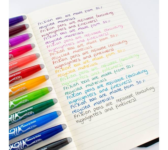 Rollerpen PILOT friXion medium zwart blister à 3 stuks