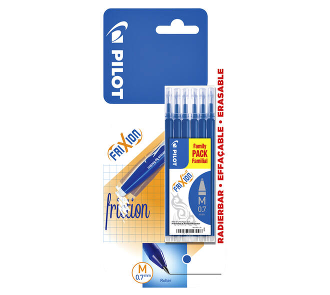 Rollerpenvulling Pilot friXion medium blauw 6 stuks