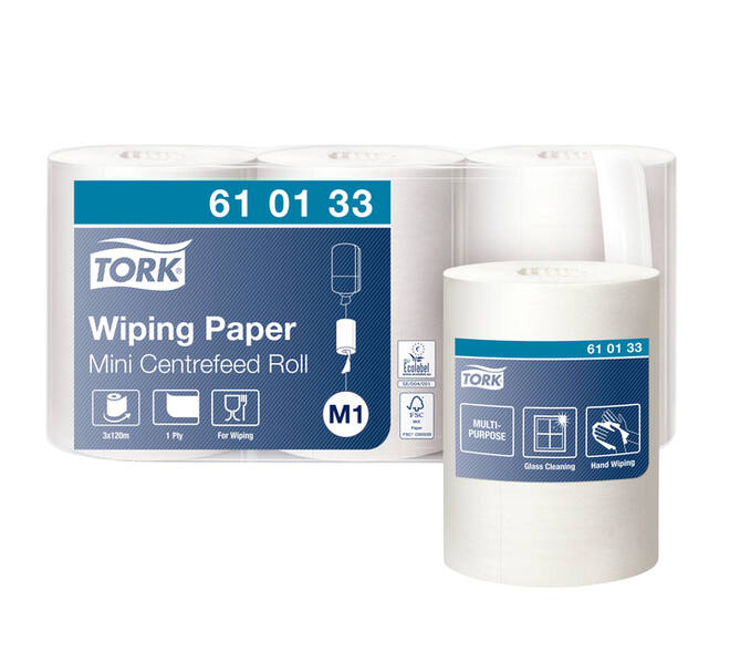Poetspapier Tork M1 Advanced 1-laags 120m wit 610133