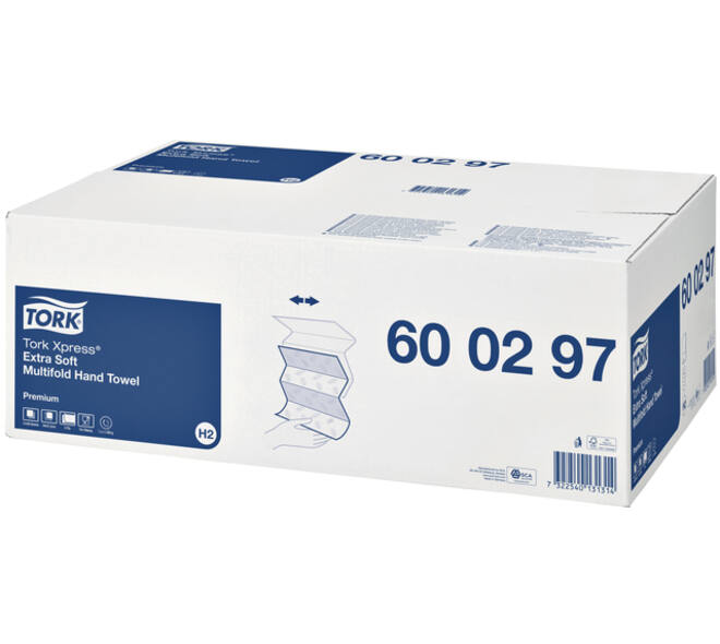 Handdoek Tork H2 Xpress Premium multifold 2-laags 212x340mm 7x100 vel wit 600297