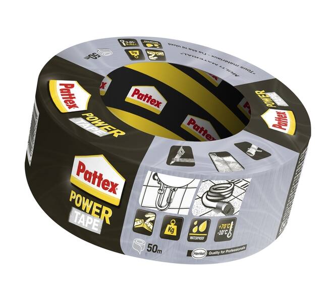 Plakband Pattex Power Tape 50mmx50m grijs