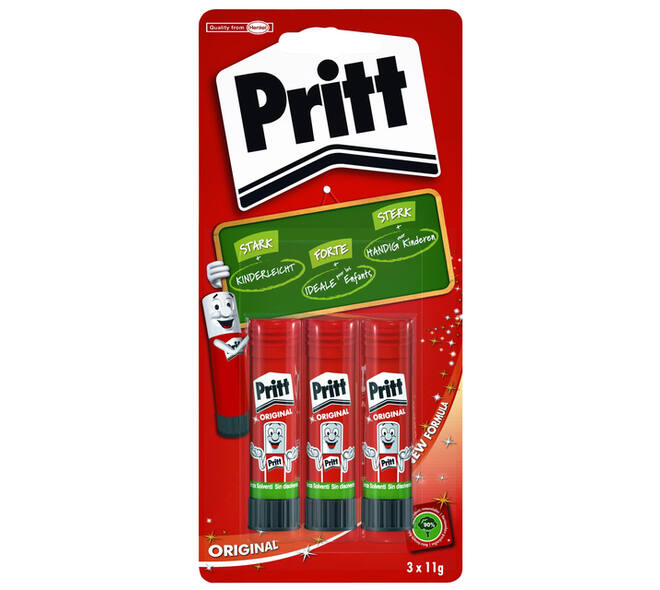 Lijmstift Pritt Stick Original 11gr blister à 3 stuks