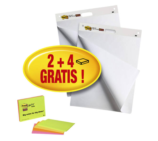 Meeting chart Post-it 559 Super Sticky 63.5x76.2cm 2 blokken + 1 pak Meeting notes gratis