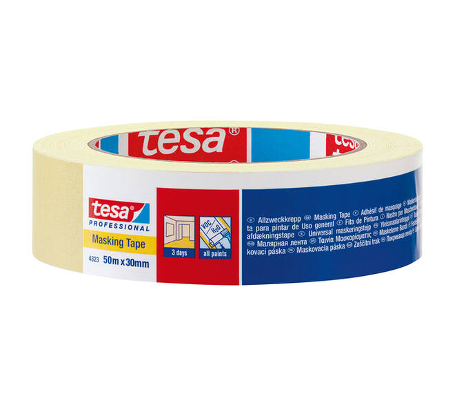 Afplaktape tesa® Professional 4323 19mmx50m lichtcrème