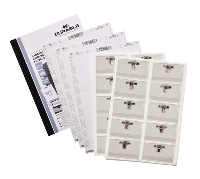 Badge Durable met combiklem 54x90mm set à 20 stuks