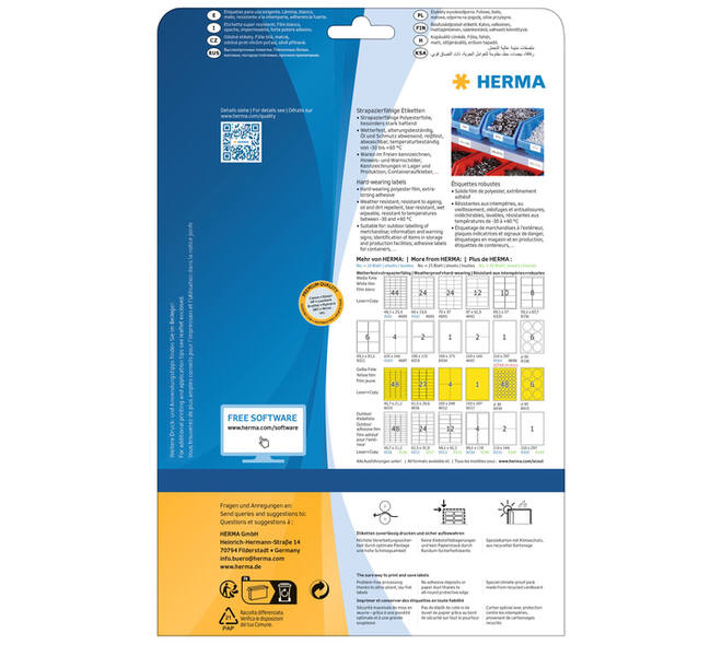 Etiket HERMA 4697 105x148mm weerbestendig wit 100 stuks