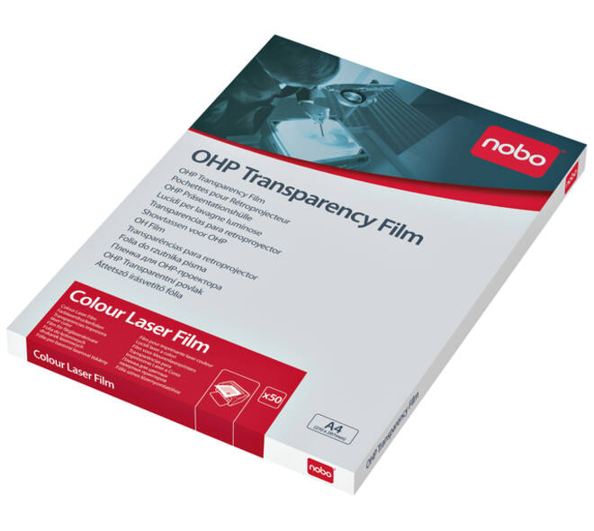 Overheadprojector transparanten Nobo voor kleurenlaserprinters 50 stuks