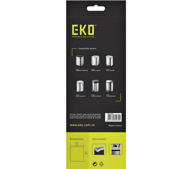Afvalzak EKO MDPE type A met trekband 35x40cm 3-6L wit rol à 30 stuks