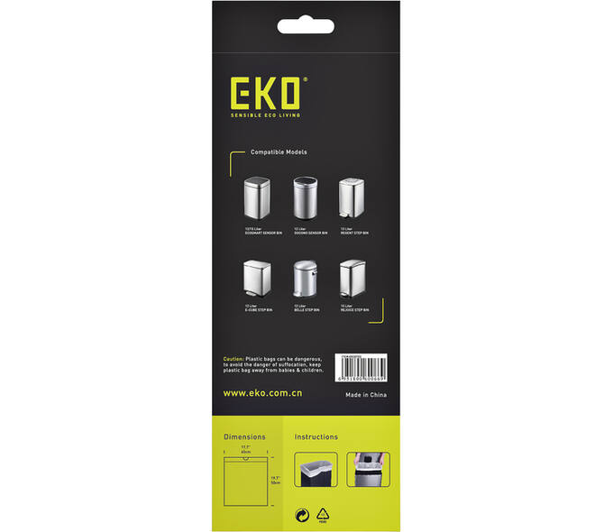 Afvalzak EKO MDPE type C met trekband 45x50cm 10-15L wit rol à 20 stuks
