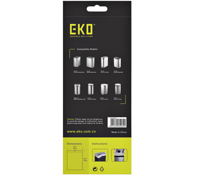 Afvalzak EKO MDPE type F met trekband 64x75cm 40-60L wit rol à 12 stuks