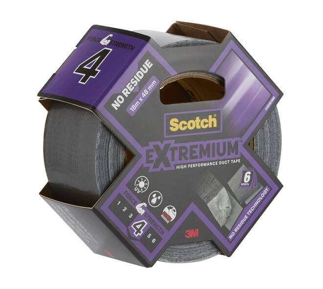 Duct tape Scotch Extremium no residue 18.2mx48mm grijs
