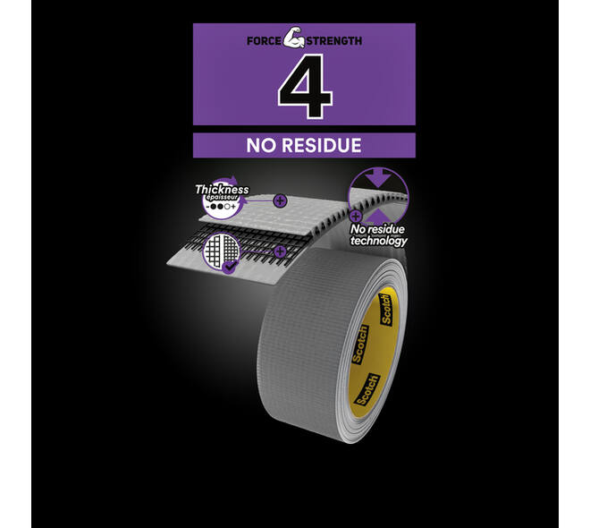 Duct tape Scotch Extremium no residue 18.2mx48mm grijs