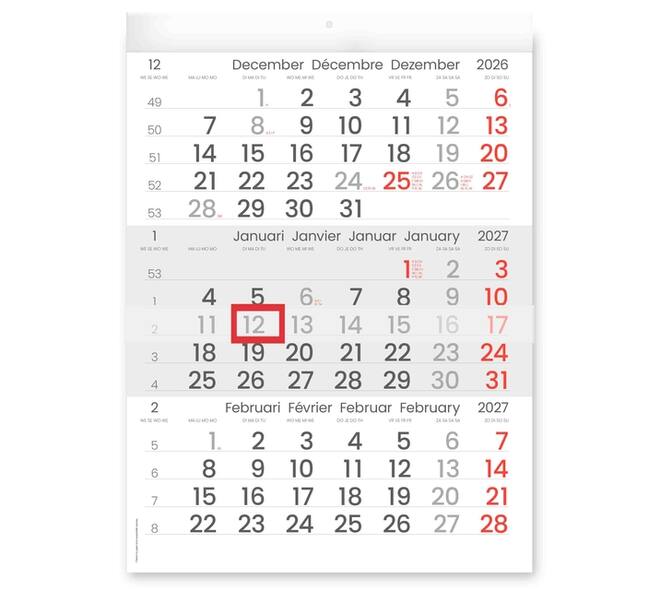 3-Maandkalender 2027 INNI Manager compact-formaat