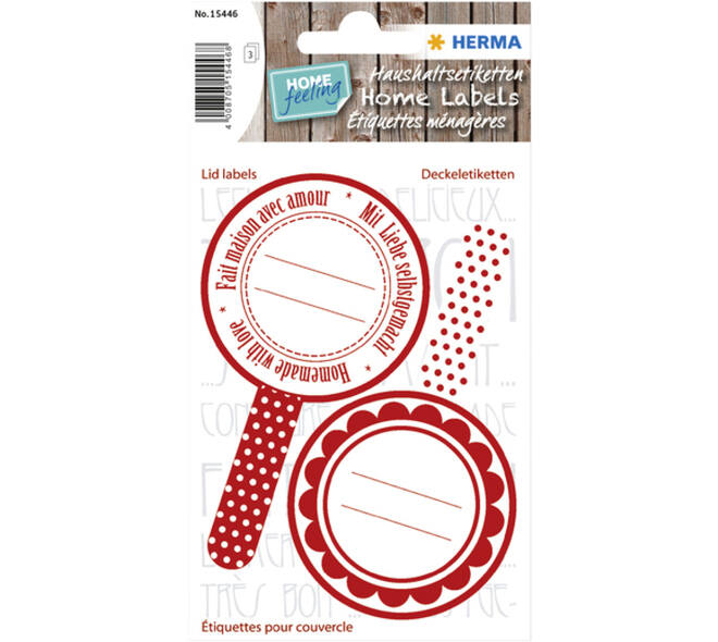 Etiket HERMA 15446 keuken new look rood