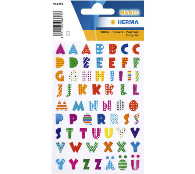 Etiket HERMA 6291 kleurrijke letters stone