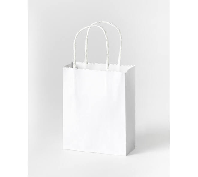 Tas met handvat Folia kraftpapier 110gr 12x15x5.5cm 20 stuks wit