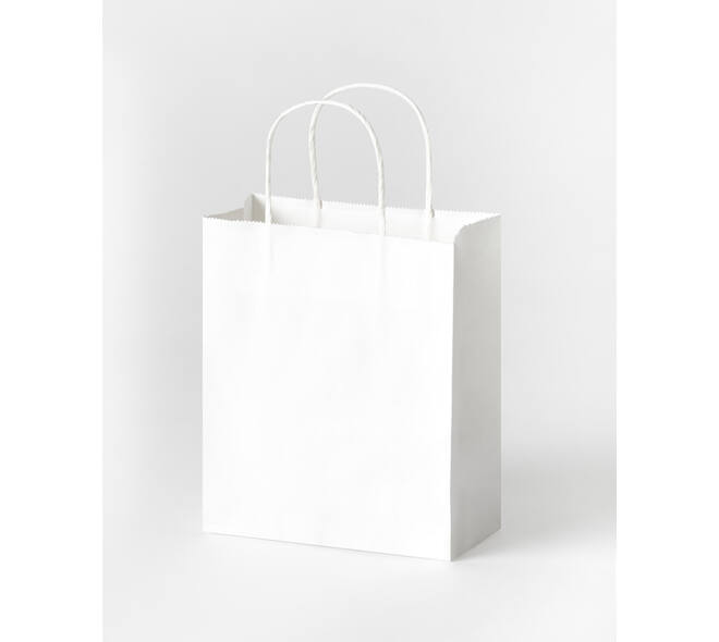 Tas met handvat Folia kraftpapier 110gr 18x21x8cm 20 stuks wit
