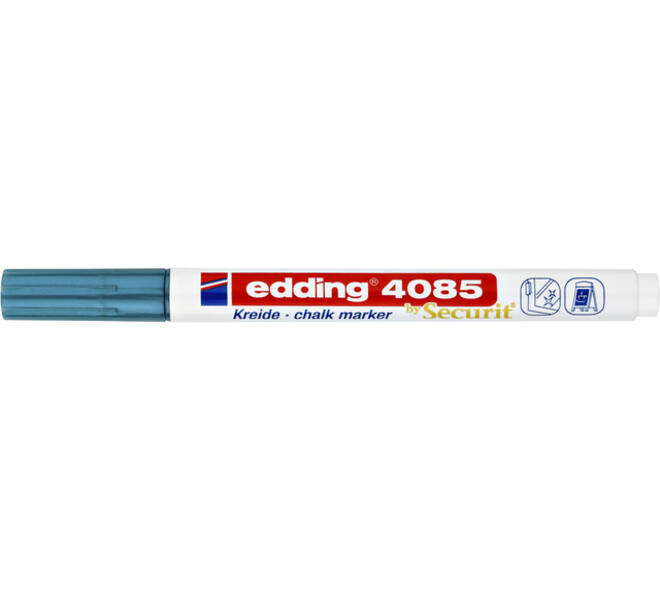 Krijtstift edding 4085 by Securit rond 1-2mm metallic blauw
