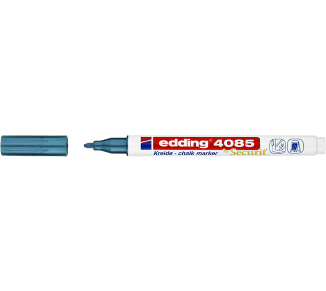 Krijtstift edding 4085 by Securit rond 1-2mm metallic blauw
