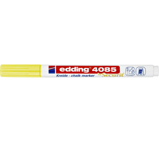 Krijtstift edding 4085 by Securit rond 1-2mm neon geel
