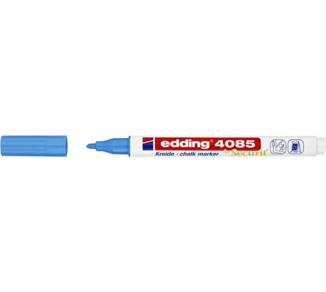Krijtstift edding 4085 by Securit rond 1-2mm lichtblauw