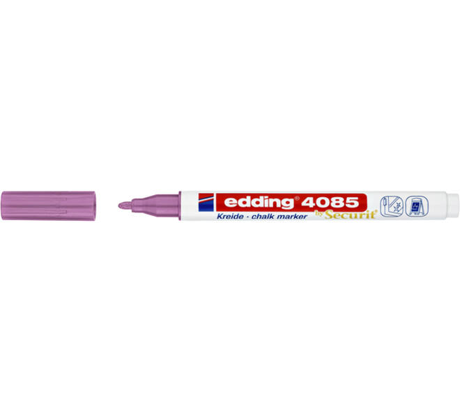 Krijtstift edding 4085 by Securit rond 1-2mm metallic roze
