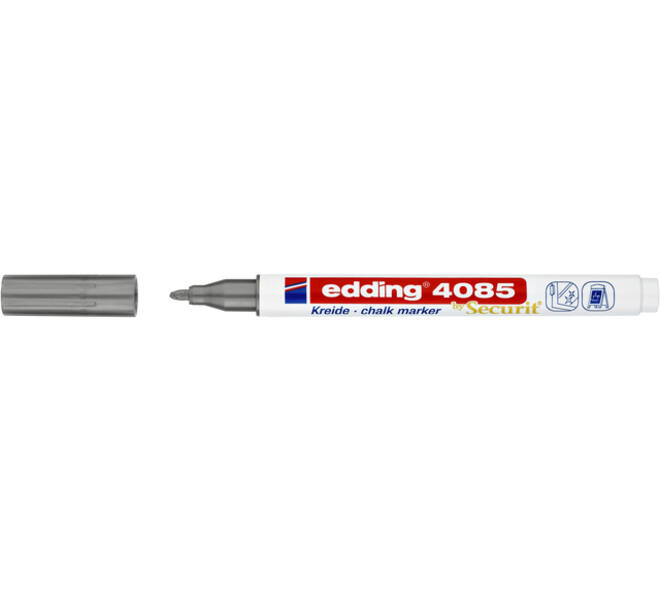 Krijtstift edding 4085 by Securit rond 1-2mm zilver