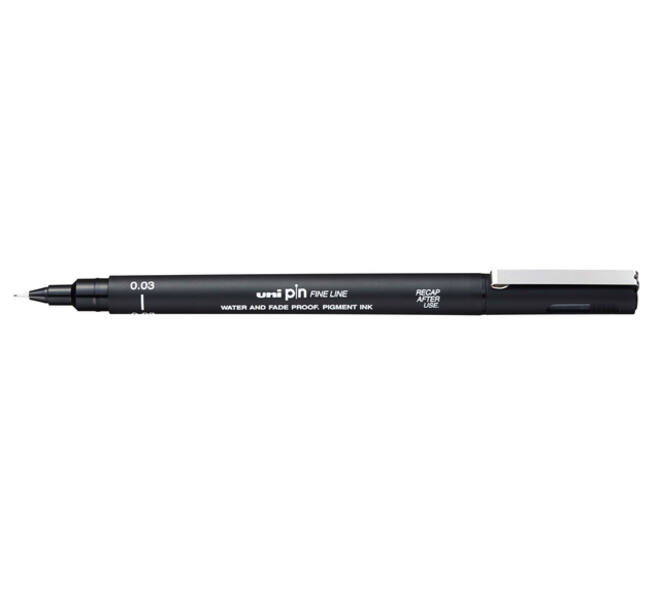Fineliner Uni-ball Pin 0.03mm zwart