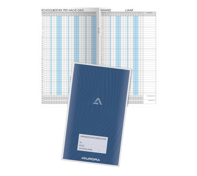Aanwezigheidsregister Aurora 155x260mm Nederlandstalig 56 pagina's