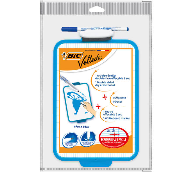 Whiteboard Bic Velleda 19x26cm inclusief stift en wisser