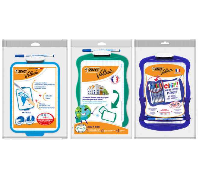 Whiteboard Bic Velleda 19x26cm inclusief stift en wisser
