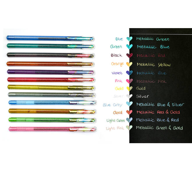 Gelschrijver Pentel K110 Dual medium metallic assorti 8 kleuren