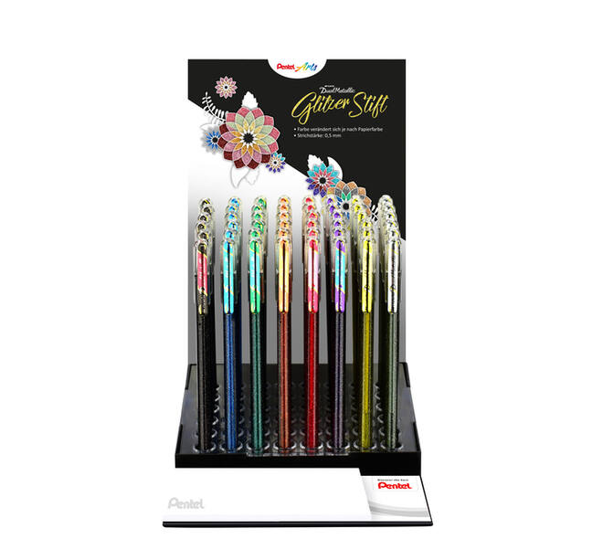 Gelschrijver Pentel K110 Dual medium metallic assorti 8 kleuren