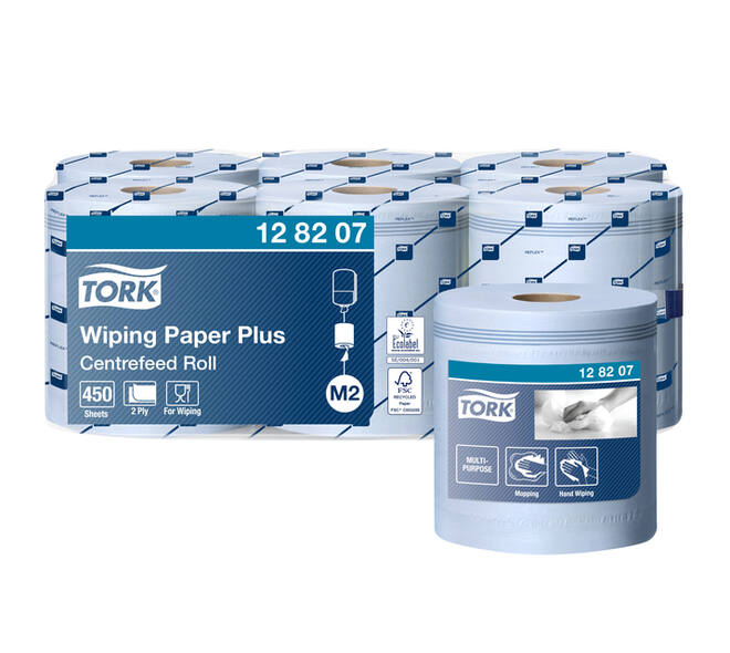 Poetspapier Tork M2 Plus Advanced 2-laags 158m blauw 128207