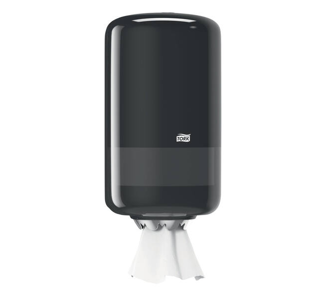 Poetspapierdispenser Tork M1 Elevation klein zwart 558008