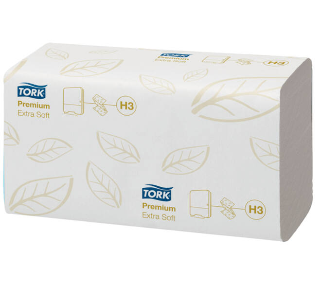 Handdoek Tork H3 Premium singlefold 2-laags 226x230mm 15x200 vel wit 100278