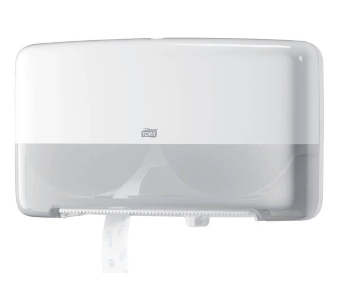 Toiletpapierdispenser Tork T2 Elevation jumbo klein duo wit 555500