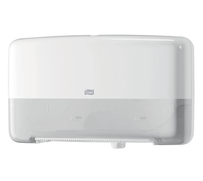 Toiletpapierdispenser Tork T2 Elevation jumbo klein duo wit 555500