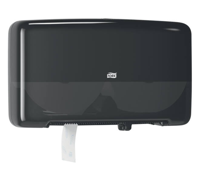 Toiletpapierdispenser Tork T2 Elevation jumbo klein duo zwart 555508