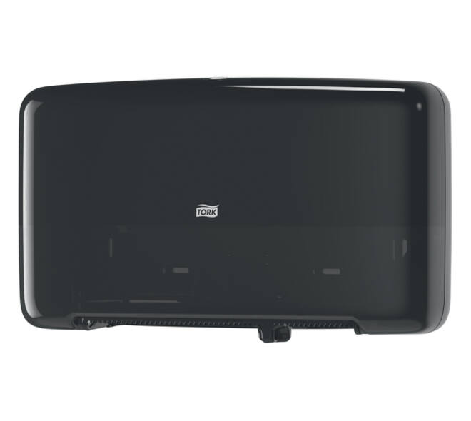 Toiletpapierdispenser Tork T2 Elevation jumbo klein duo zwart 555508
