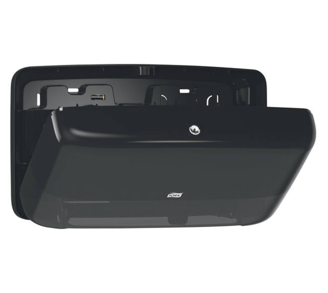 Toiletpapierdispenser Tork T2 Elevation jumbo klein duo zwart 555508